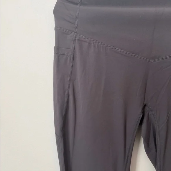 Halara Gray Flare Leggings High Waisted Yoga Pants w/ Pockets - Picture 2 of 4